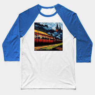 Starry Night Wizarding Express Train Baseball T-Shirt